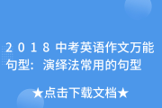 初三英语中考作文万能句型_初三英语万能句型中考