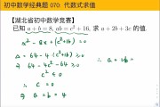 初中数学代数式专题(初中数学代数模型)