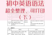 关于初中七年级英语语法基础知识大全的信息