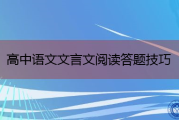 高中语文答题技巧阅读_答高中语文阅读题的技巧