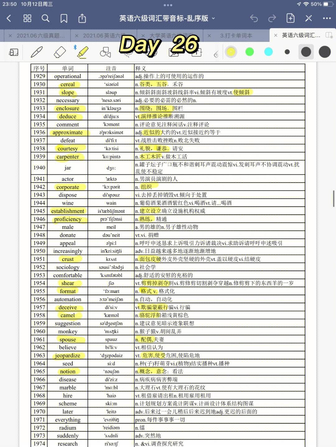 六级单词高频词汇2000pdf(六级单词)