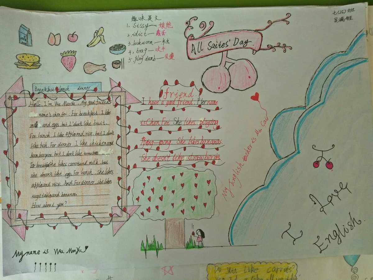 年级英语手抄报内容_16年级英语手抄报