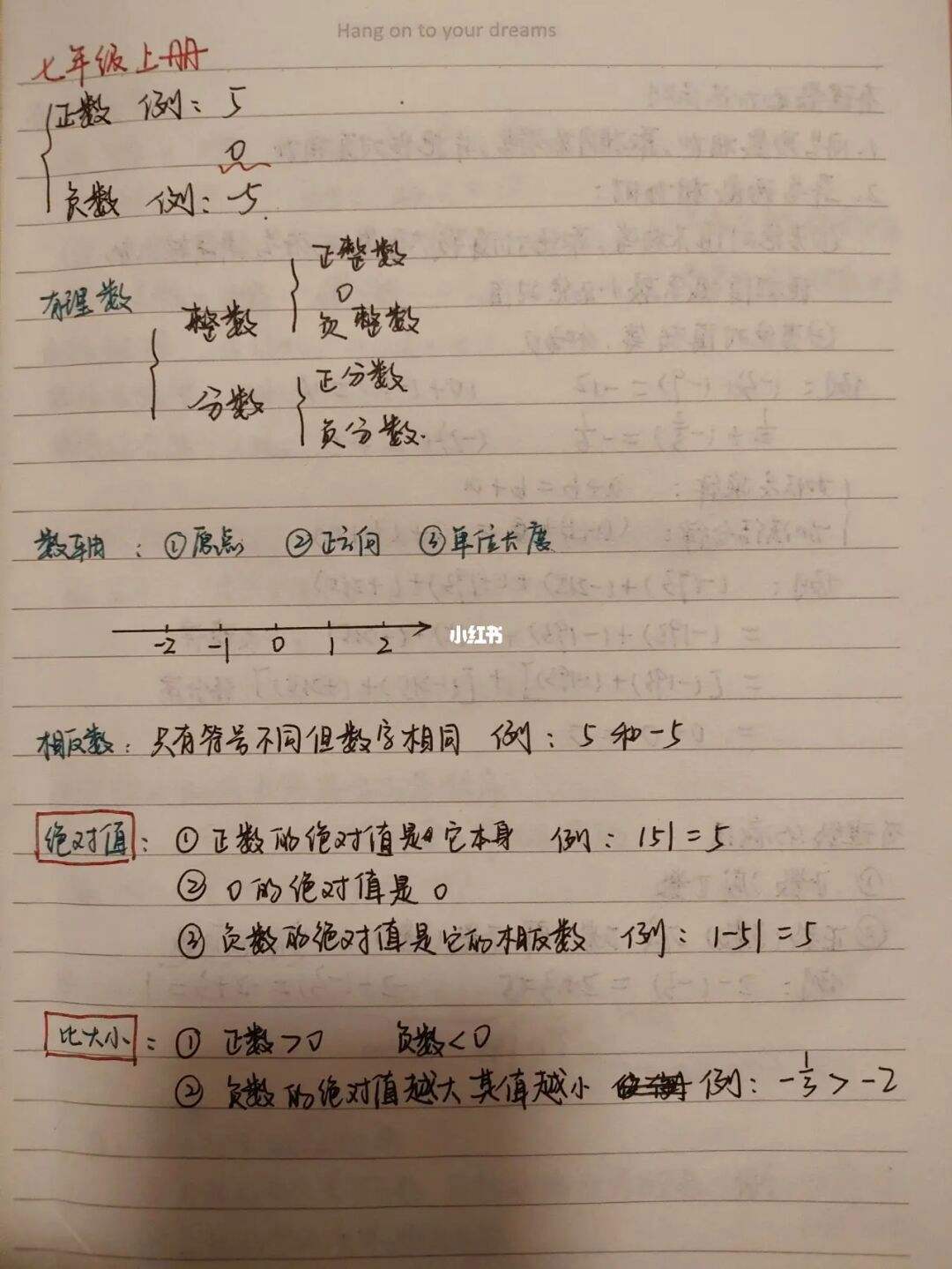 初一数学上册笔记_初一数学上册笔记纯写