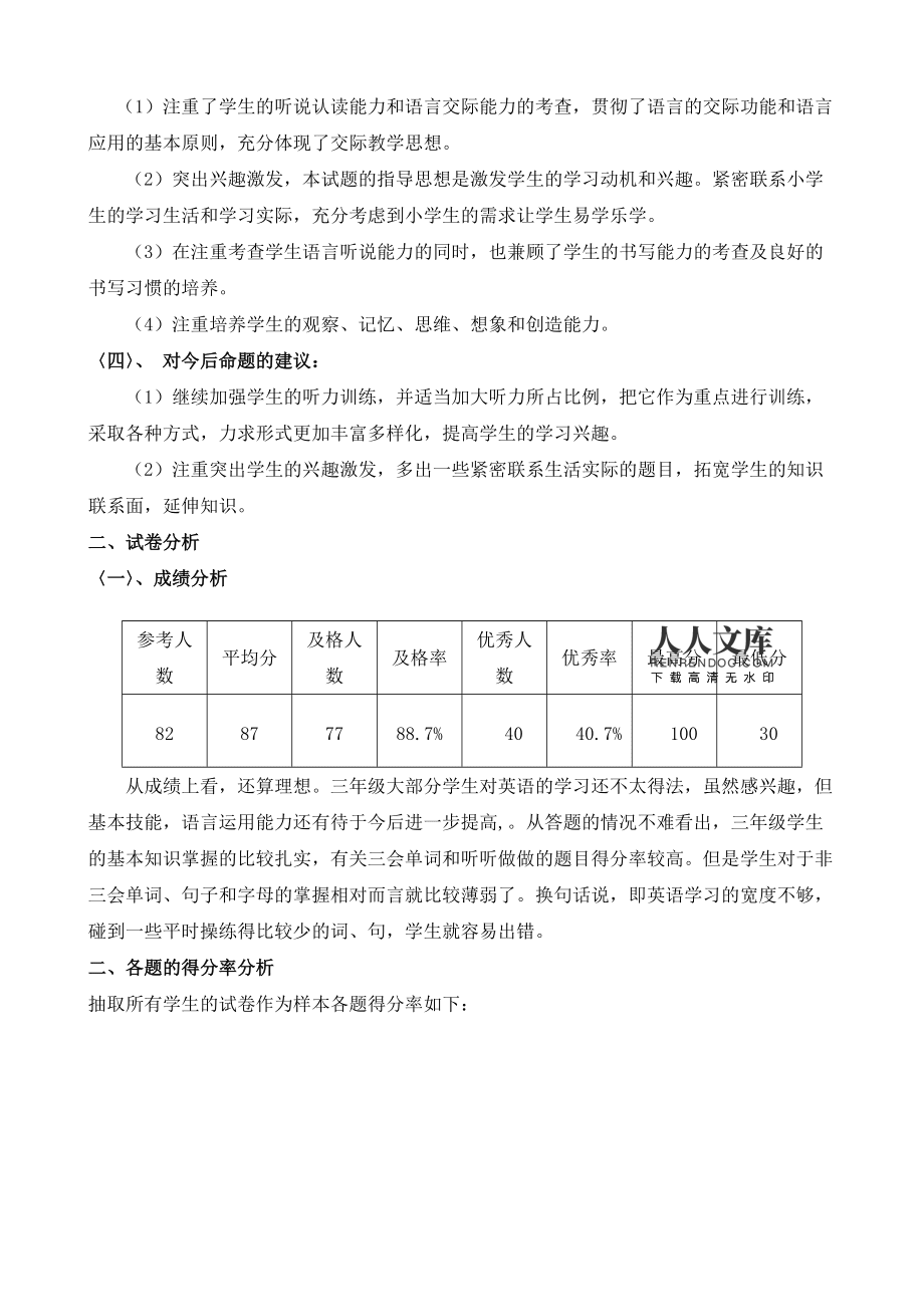 小学英语试卷分析总结怎么写范文_小学英语试卷分析与总结