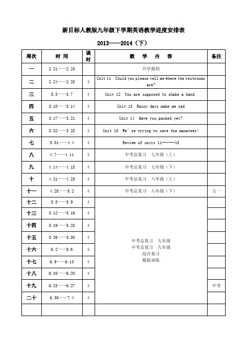 人教版初中英语教学计划_人教版初中英语教学计划模板