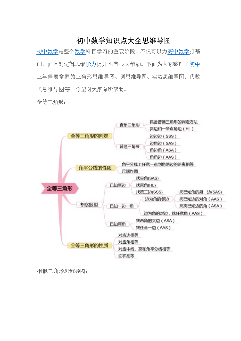 初中数学知识点合集大全_初中数学知识点合集