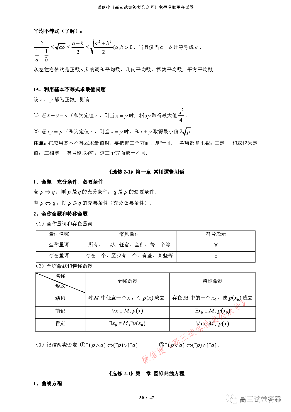 高中数学知识点有哪些(高中数学知识点总结重点超详细)