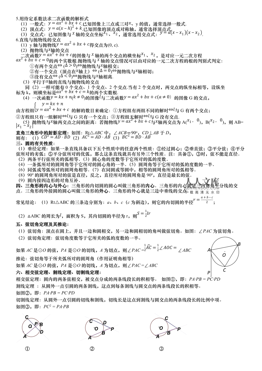 初中数学公式定理解题技巧速查大全(初中数学公式定理大全最新版)