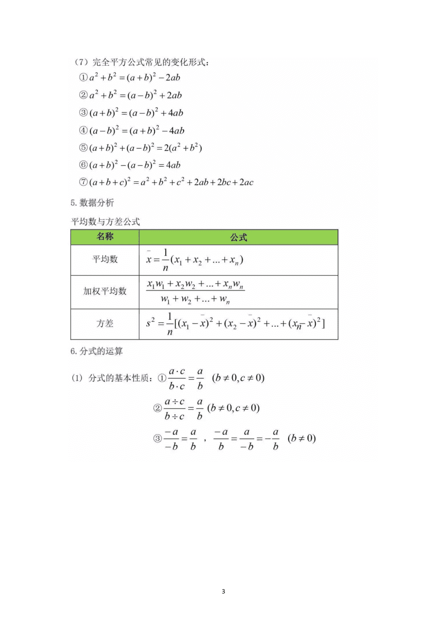 初中数学公式定理解题技巧速查大全(初中数学公式定理大全最新版)