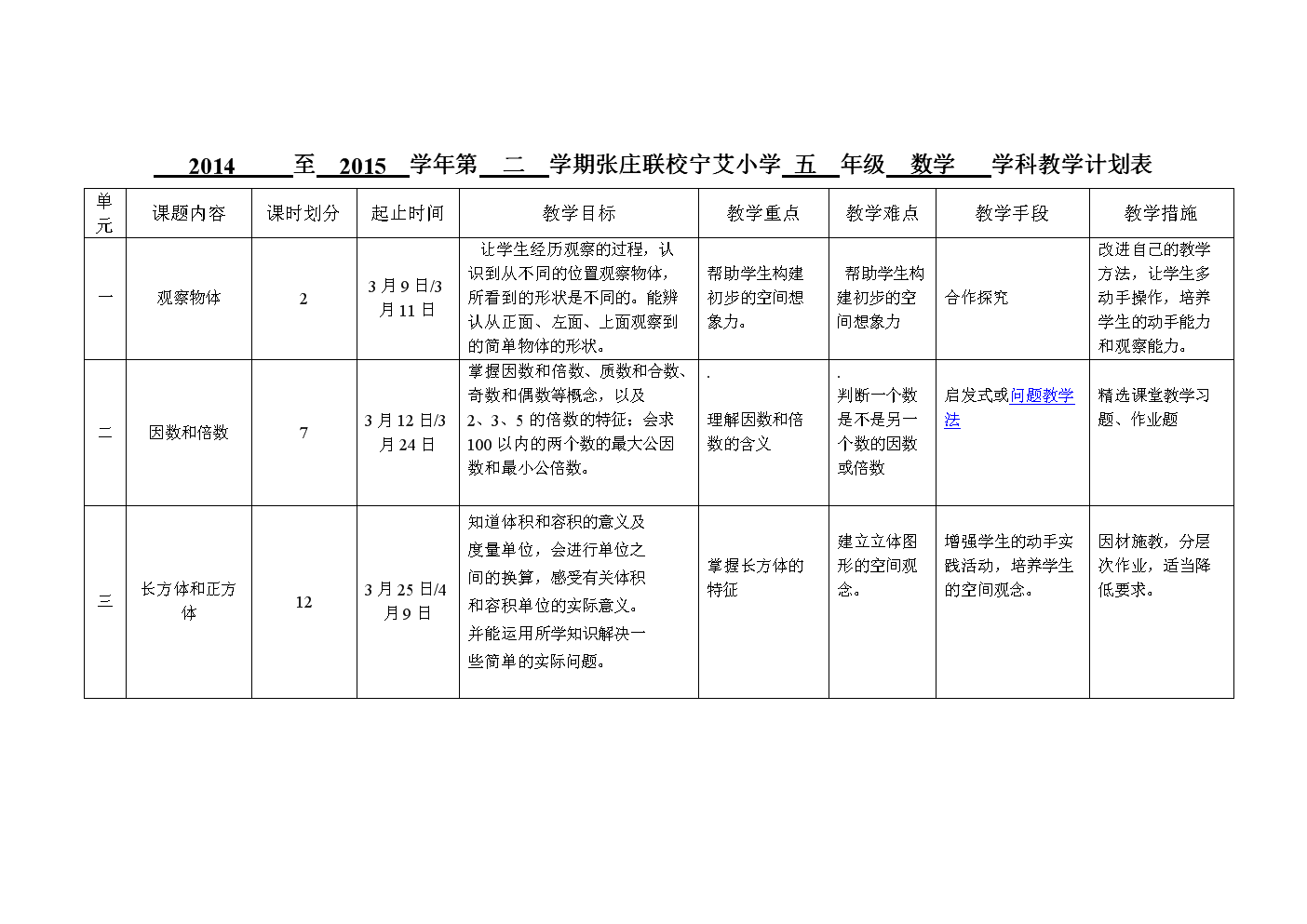 五年级上学期数学教学工作计划的简单介绍