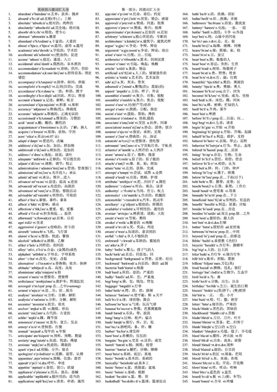 四级英语知识点归纳总结(四级英语知识点归纳总结怎么写)