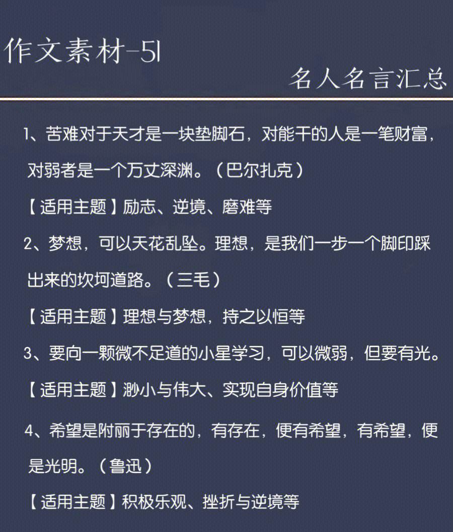 高中语文作文素材摘抄名人名言(语文高中作文素材所用的名言警句)