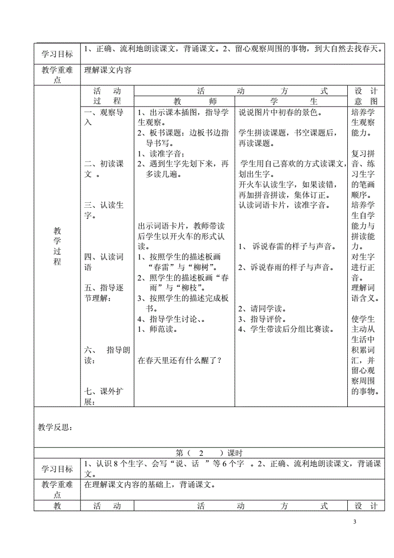 一年级语文备课教案_一年级语文备课教案zcs教学