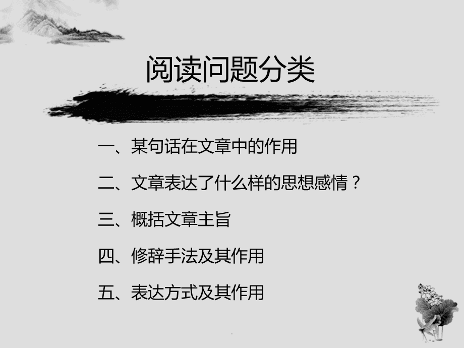 初中语文阅读理解解题技巧和模板PPT(初中语文阅读理解解题技巧ppt)