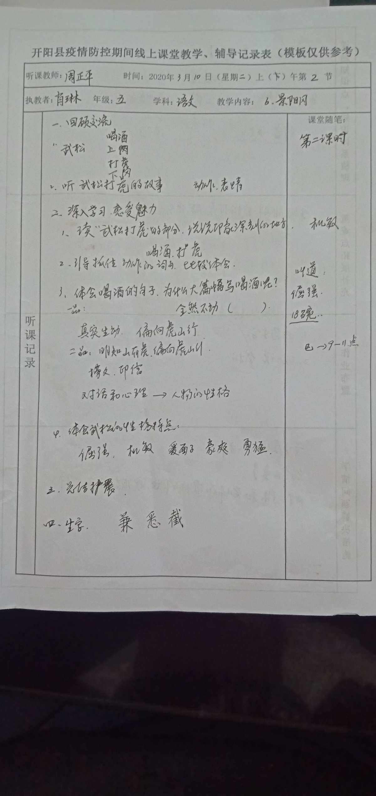 小学语文听课记录简短_小学语文听课记录精选10篇