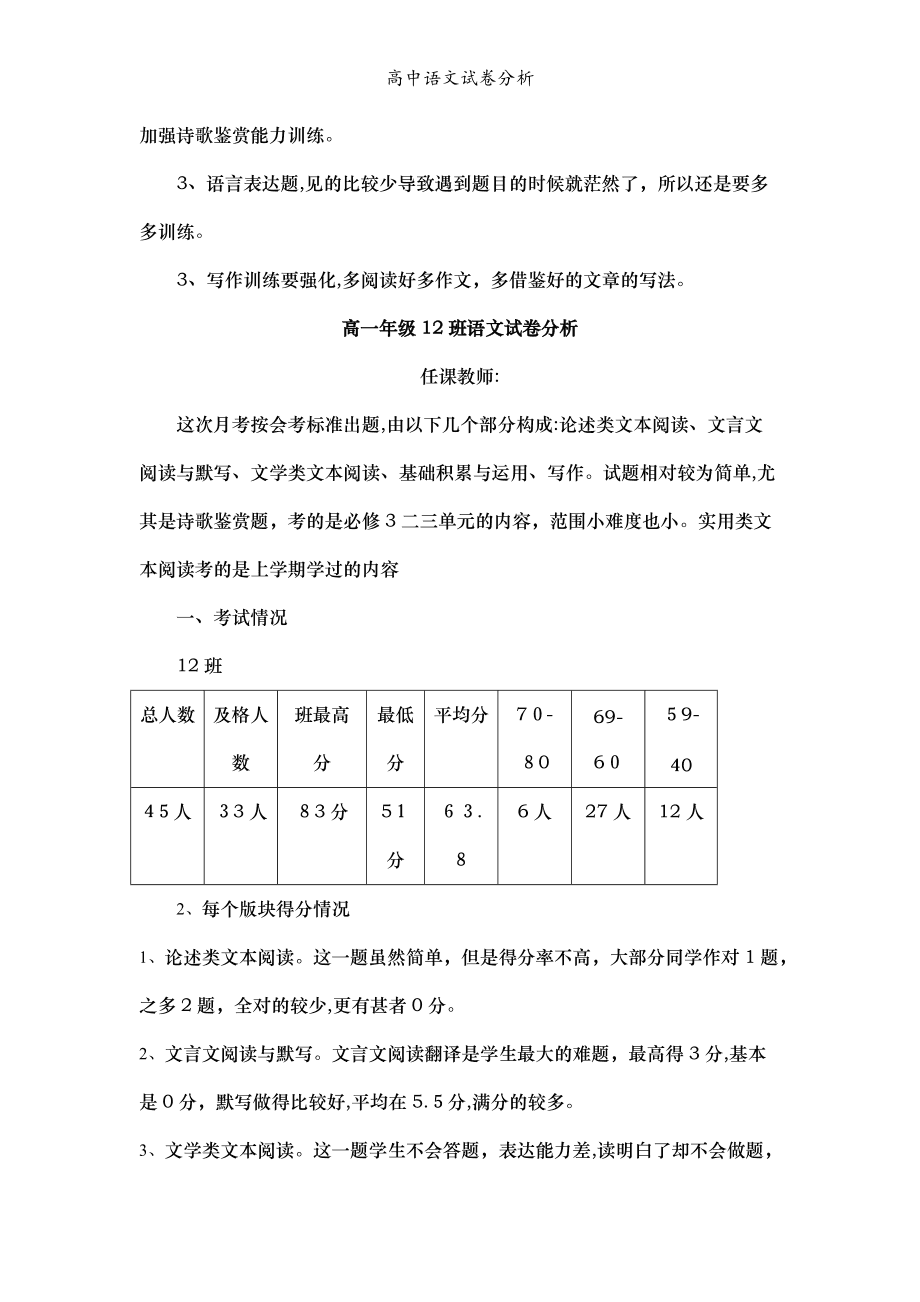 初中语文试卷分析学生怎么写好(初中语文试卷分析学生怎么写)