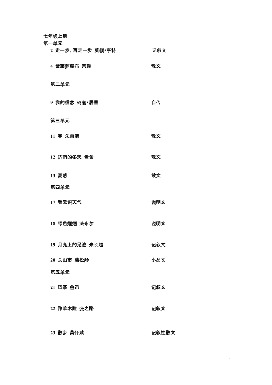 2020年人教版八年级语文目录_初中语文目录八年级