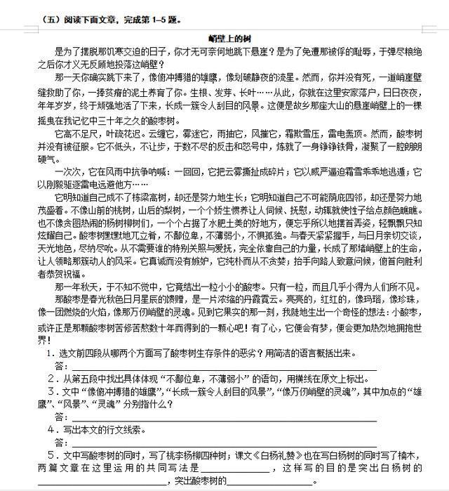 初中语文阅读理解训练书推荐_初中语文阅读理解