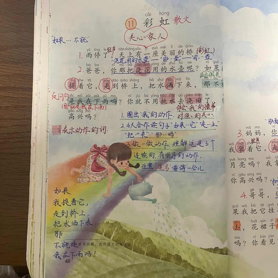 小学语文一年级下册彩虹课文(小学语文一年级下册彩虹课文改写)