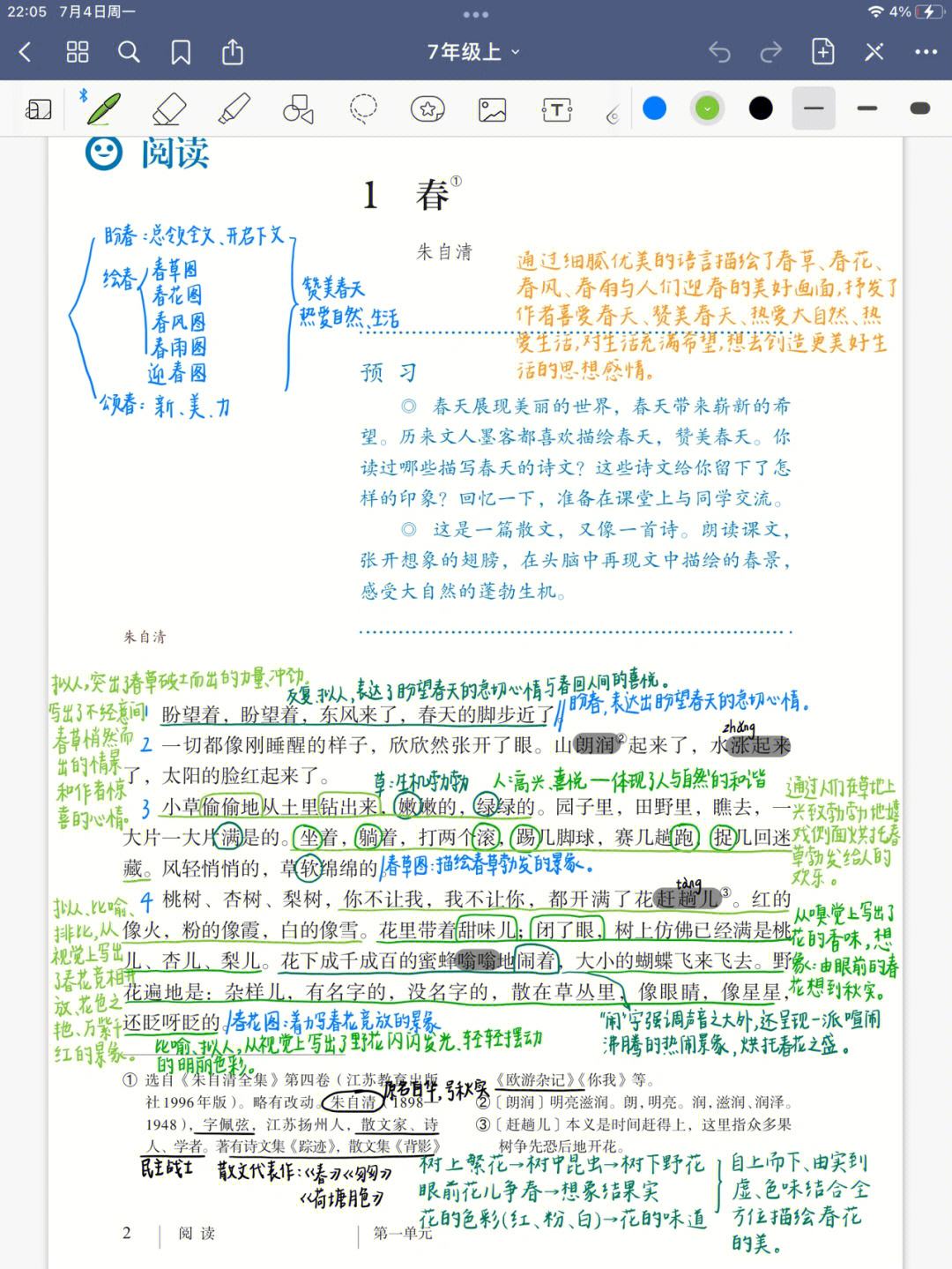 初一语文上册第一课笔记_初一语文上册第一课