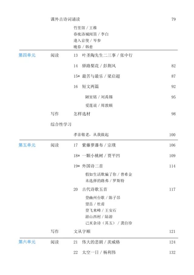 人教版初中语文目录最新_人教版初中语文目录