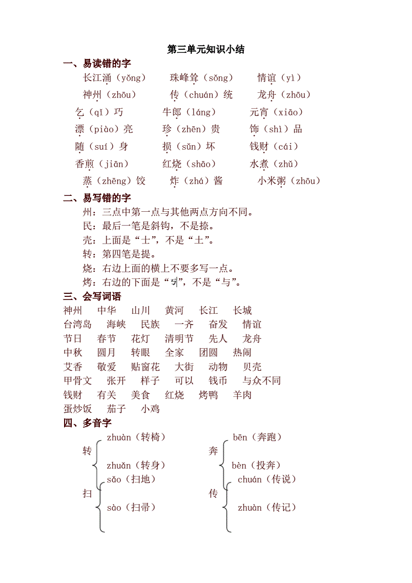 二年级下册语文知识点归纳总结(二年级下册语文知识点归纳总结部编版)