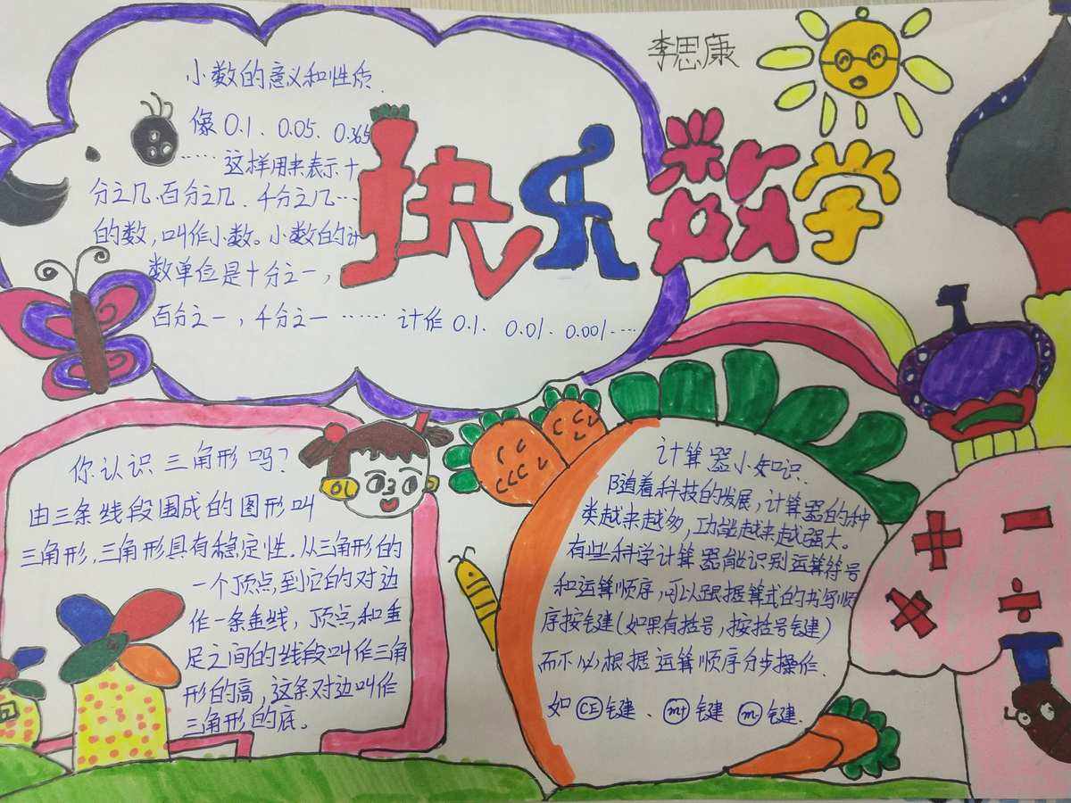 小学数学手抄报内容怎么写_小学数学手抄报内容