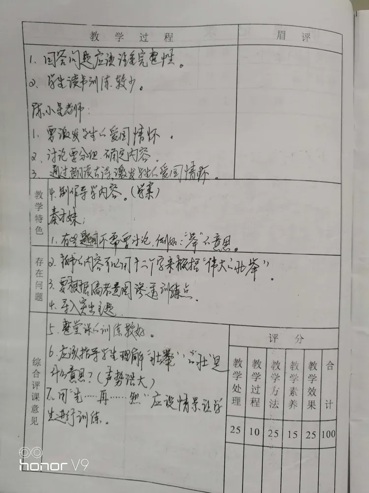 部编版小学语文听课记录模板范文(小学语文听课记录50篇部编版)