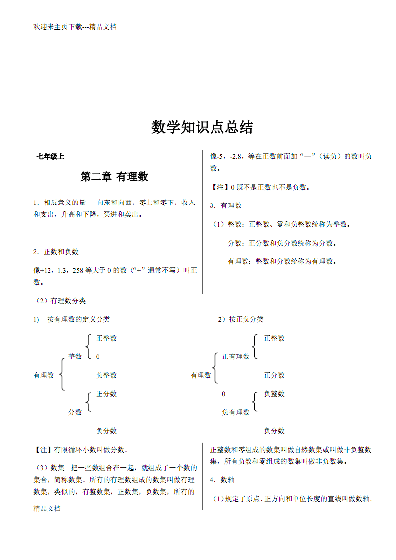 初中数学知识点总结下载免费(全部初中数学知识点总结最全pdf)