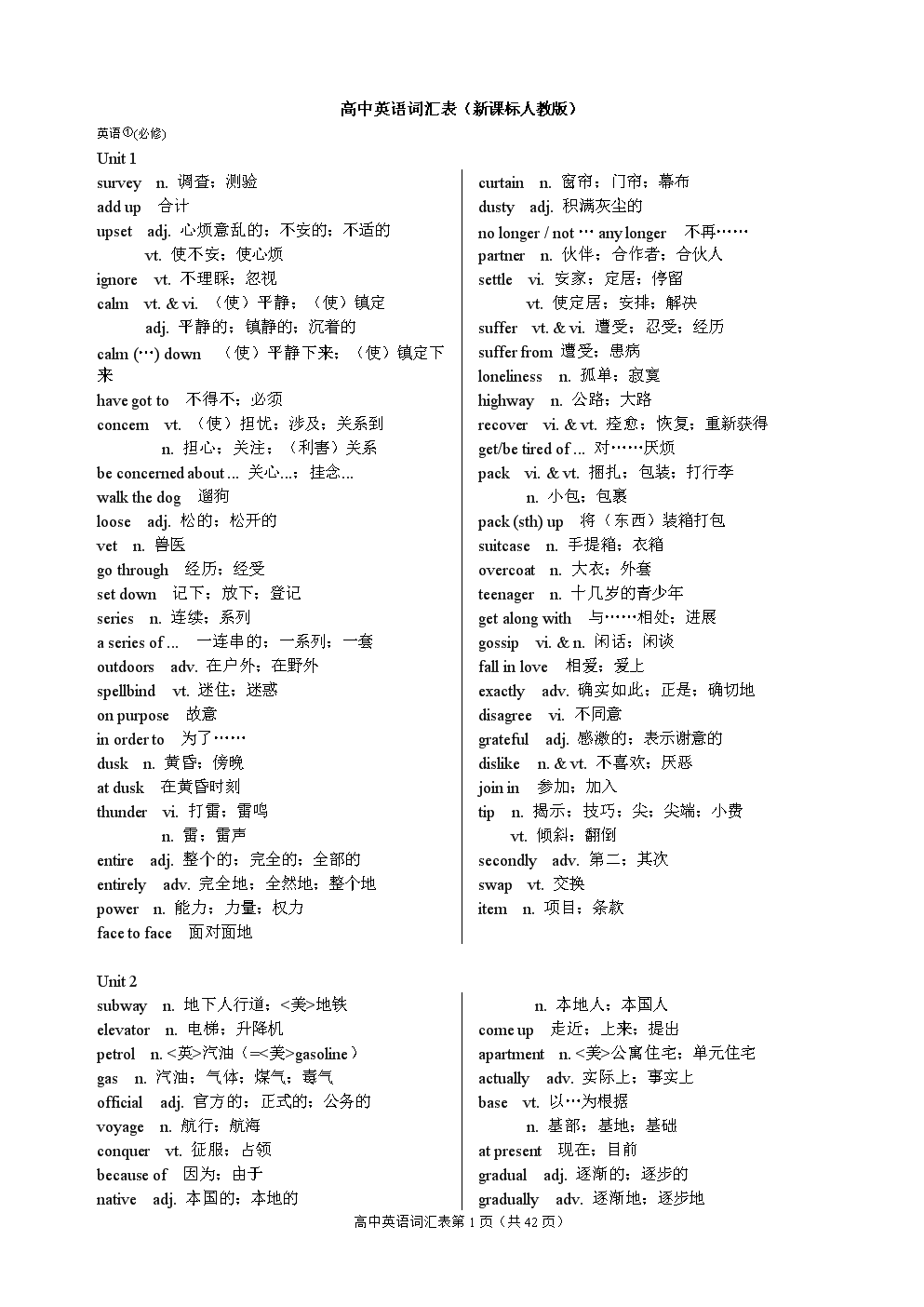 高中英语单词词汇表人教版_高中英语单词表人教版可打印免费