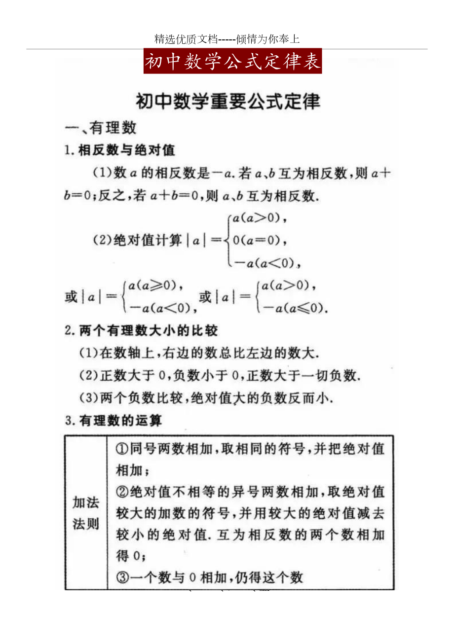 初中数学必须掌握的公式(初中数学公式需要背吗)