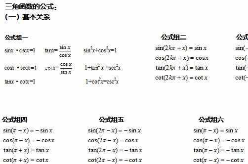 初中数学公式一览表_初一到初三数学公式归纳