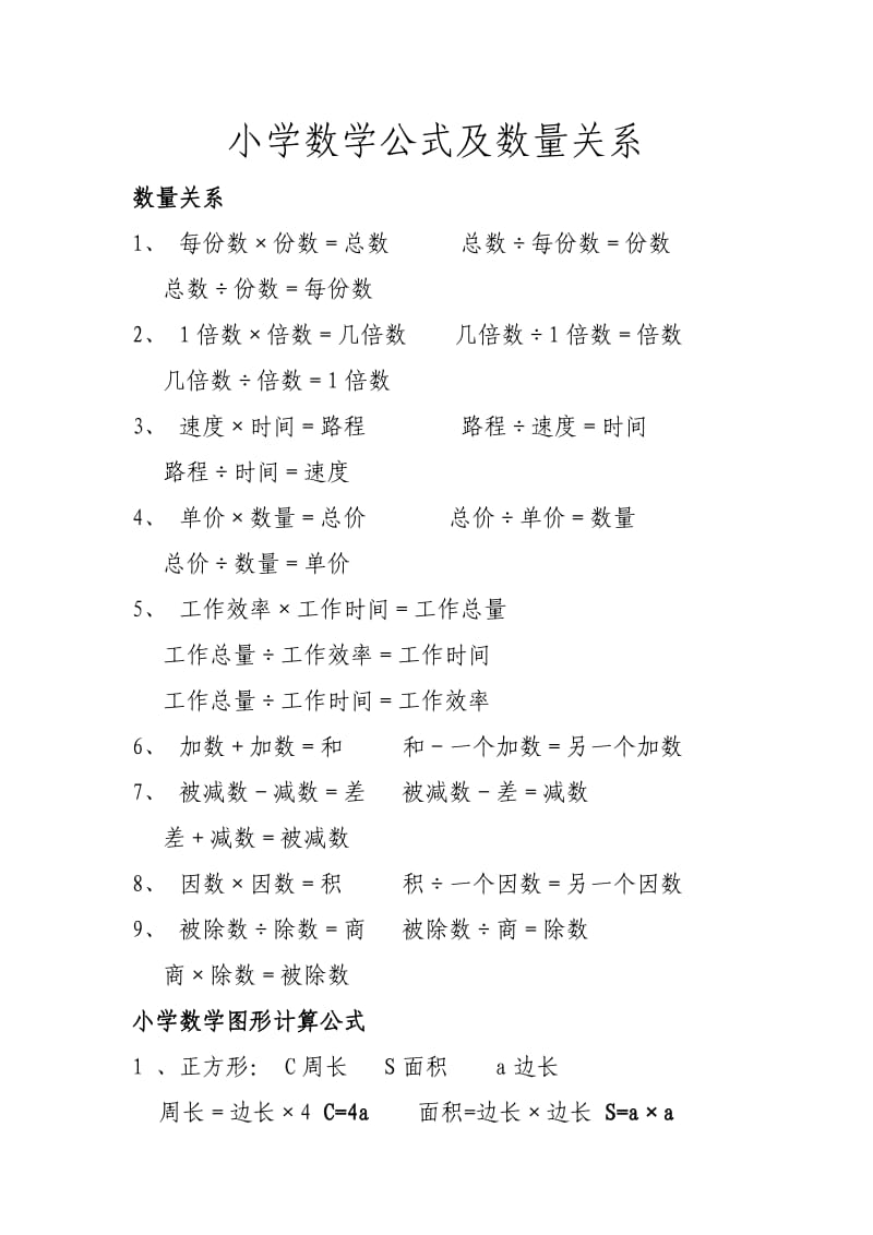 小学数学公式大全图片单位换算_小学数学公式大全图片