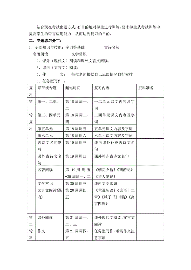 初中语文教师学期教学计划(初中语文教学计划总结)