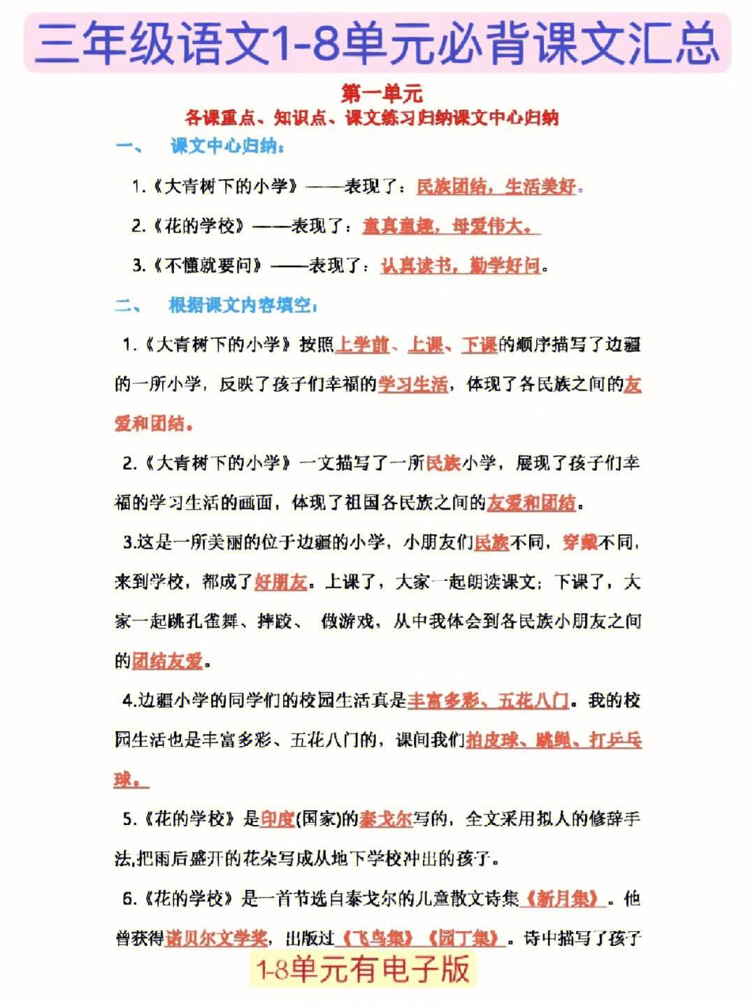 小学语文背诵课文_小学语文背诵课文大全