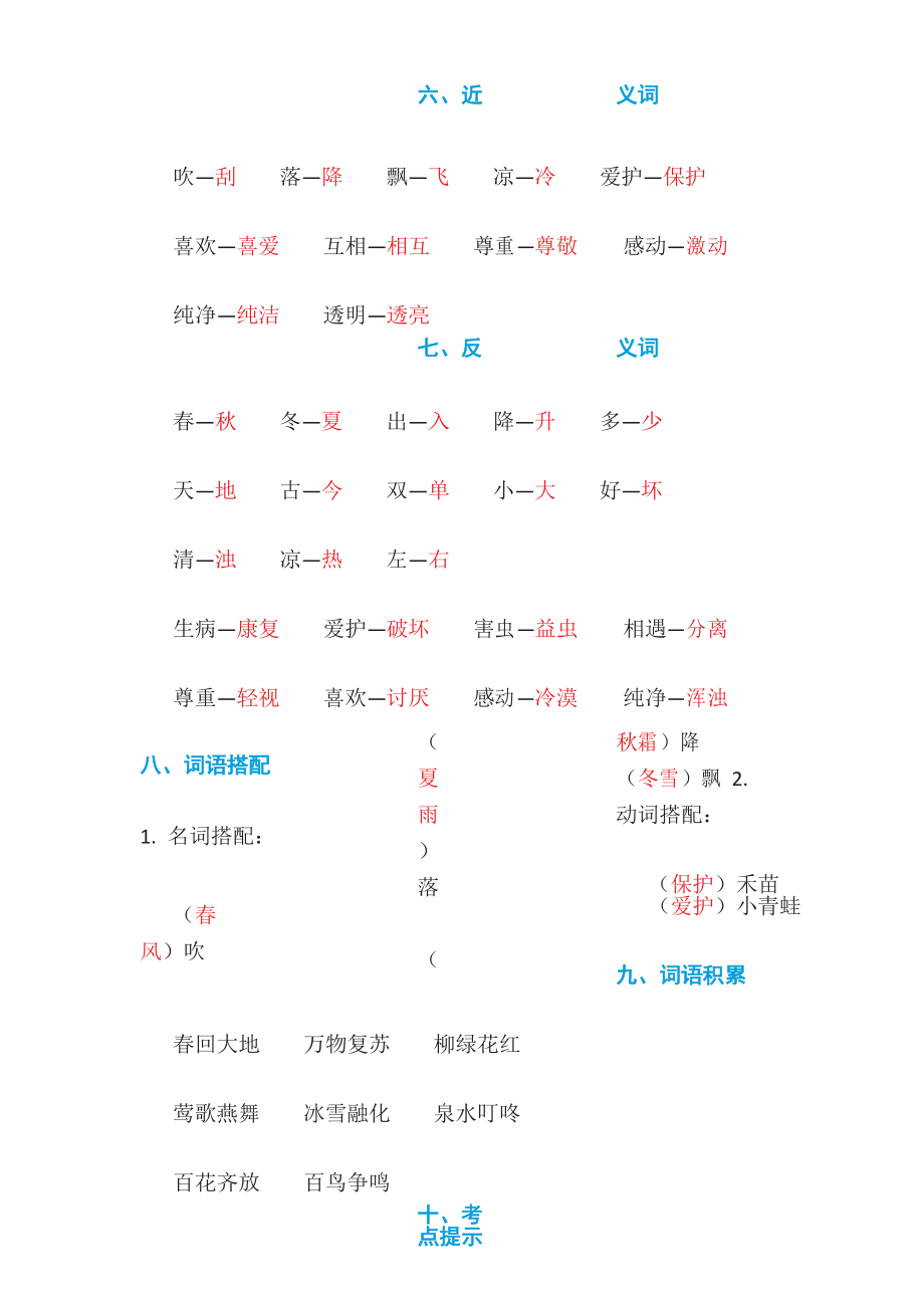 小学一年级语文知识点总结大全非常全面_小学一年级语文知识点总结大全