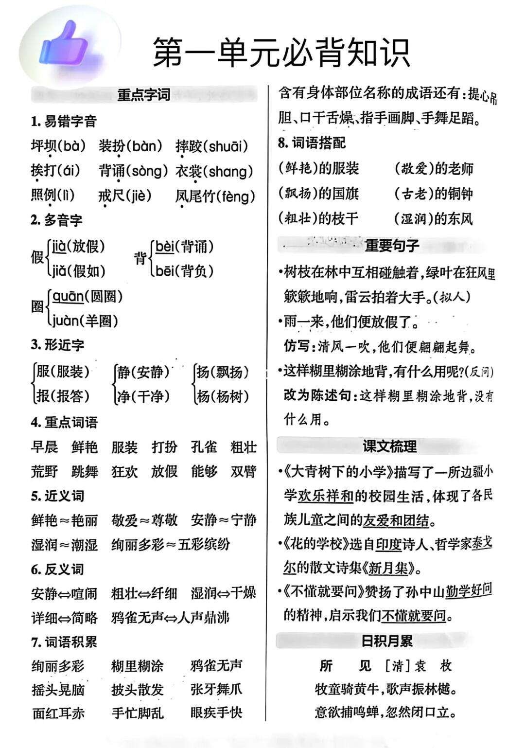 小学语文必背知识点_小学语文必背知识点 百度网盘