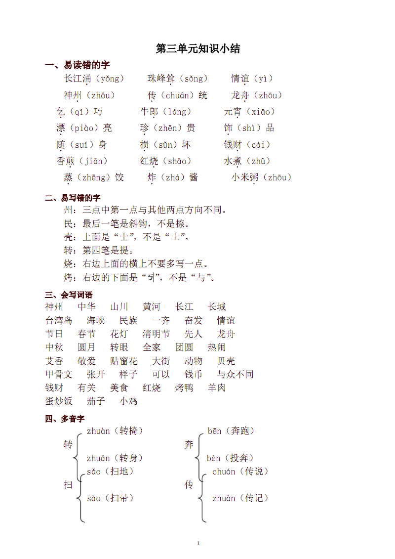 二年级语文重点知识点总结_二年级语文重点知识点总结可打印