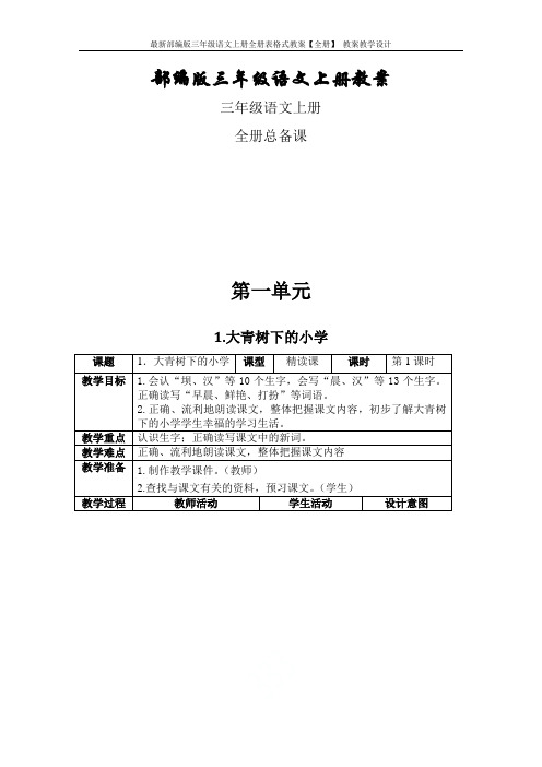 小学语文教学目标设计模板_小学语文教案教学目标