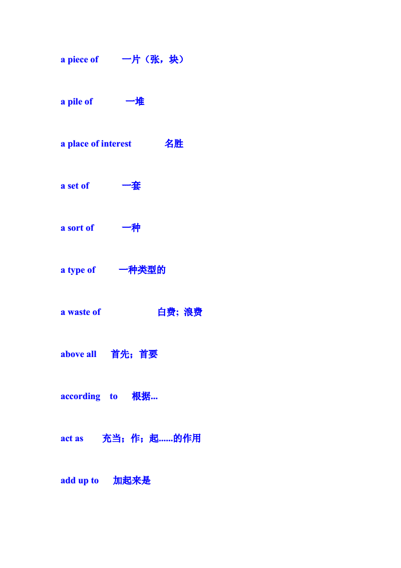 高中英语短语大全汇总_高中英语短语大全汇总可打印