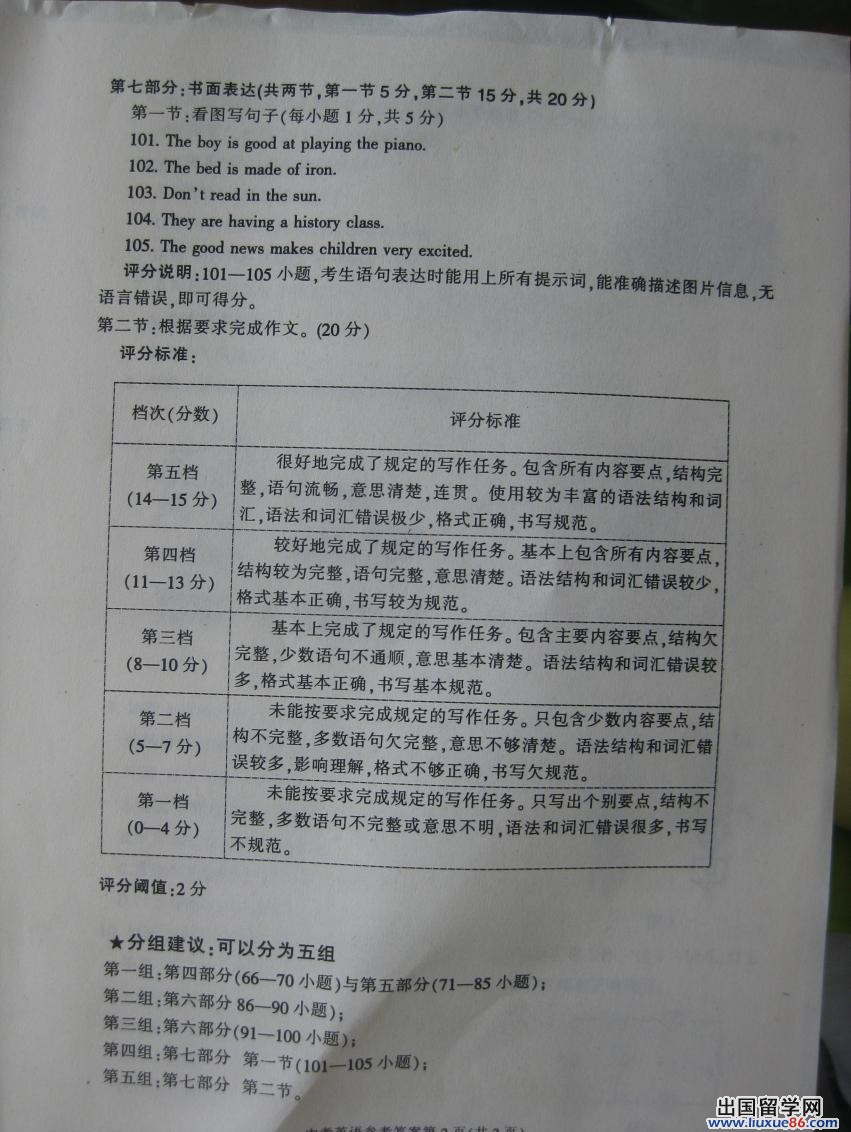 高中英语作文评分标准及评分细则表_高中英语作文评分标准及评分细则