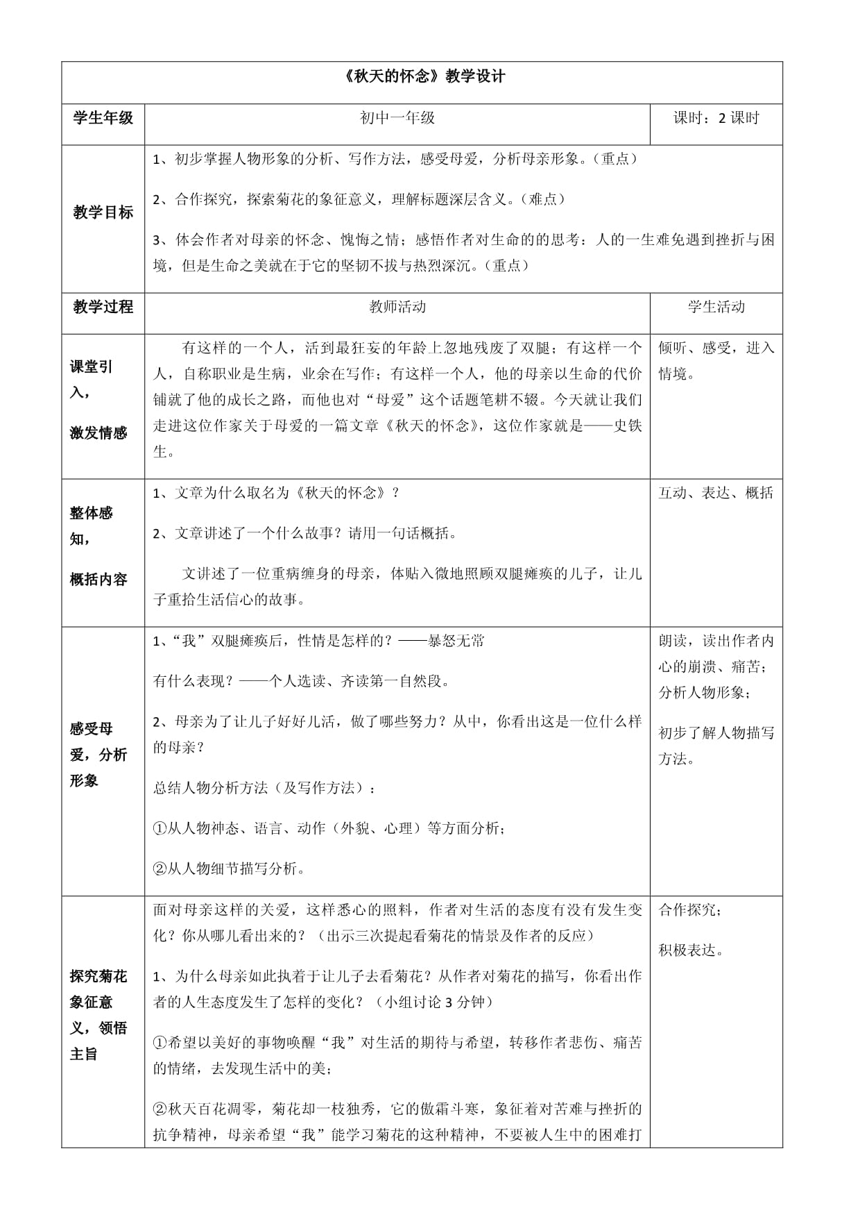 初中语文教案的标准格式范文怎么写(初中语文教案的标准格式范文)