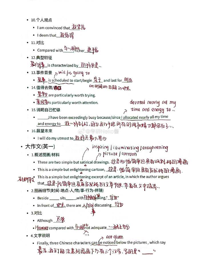 考研英语作文功能句_考研英语作文中的万能例子