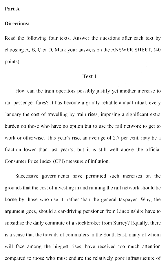 2009年考研英语一真题及答案_2009年考研英语一真题及答案解析图文