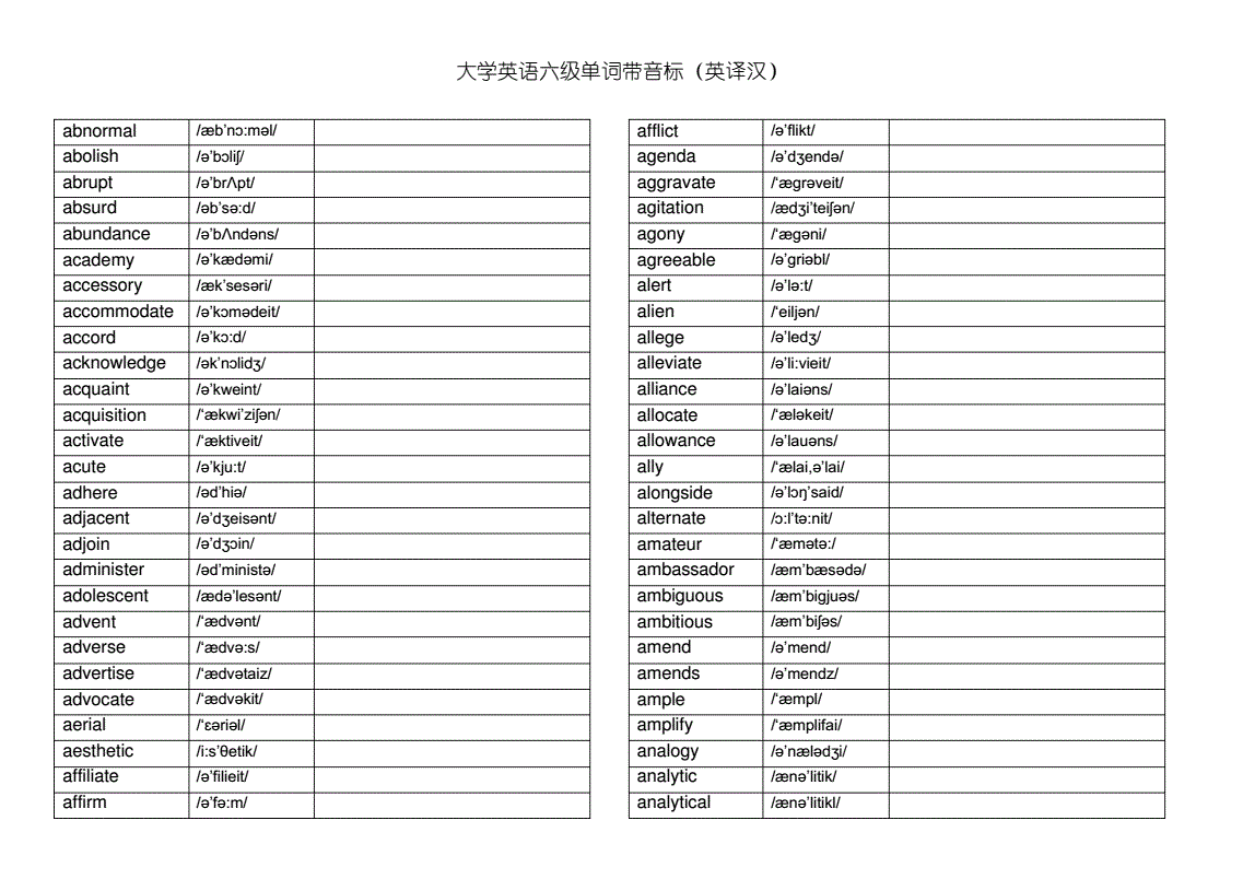 英语六级词汇多少个单词够用(英语六级词汇多少个单词)