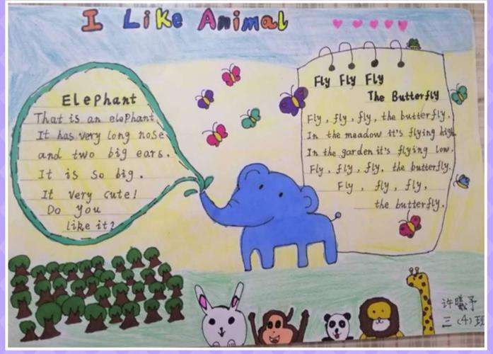 英语手抄报动物为主题 四年级(英语手抄报动物为主题)