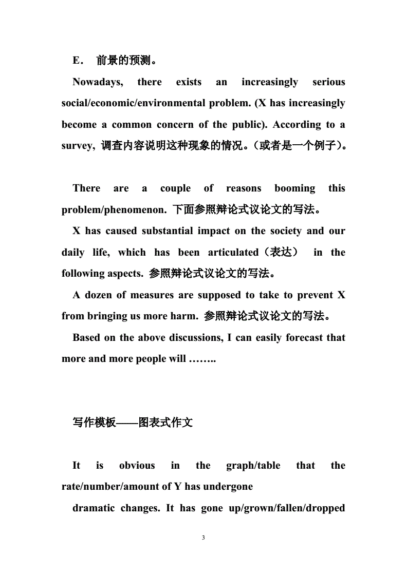 英语作文万能模板四级(英语作文万能模板四级带翻译)